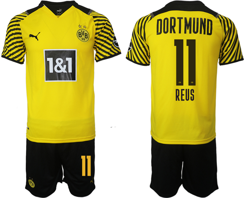Men 2021-2022 Club Borussia Dortmund home #11 yellow Soccer Jersey->borussia dortmund jersey->Soccer Club Jersey